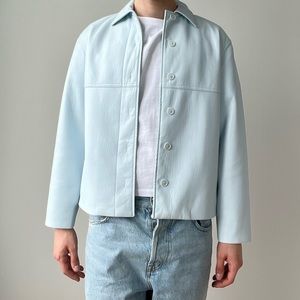 Baby Blue Leather Jacket Soft Buttery Vegan leather by Aritzia NEVER Worn